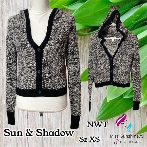 Sun & Shadow NWT - Sz XS - hooded sweater jacket timeless and goes to ev… - Picture 1 of 8